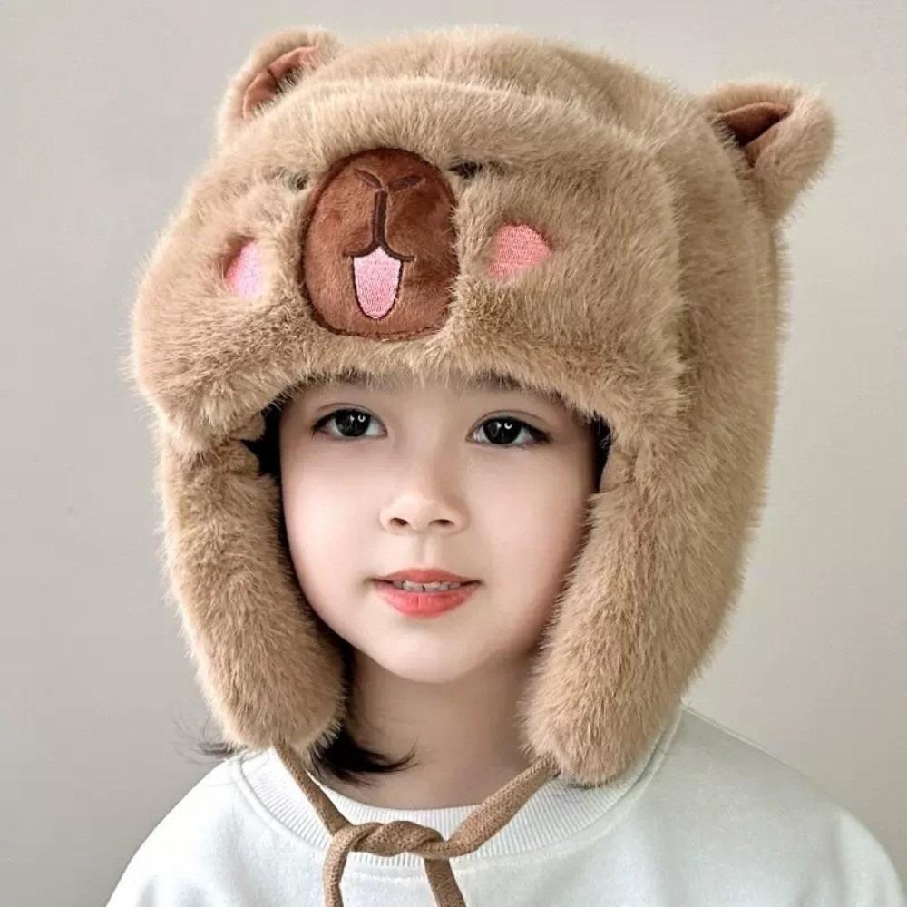 Plush Pullover Cap Warm Ear Protection Hat New Hooded Hat  for 4-12Y
