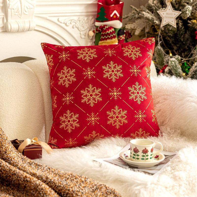45X45Cm Christmas Tree Throw Pillow Cover Snowflake Plush Cushion Cover Christmas Party Decor Home Decorative Pillowcase