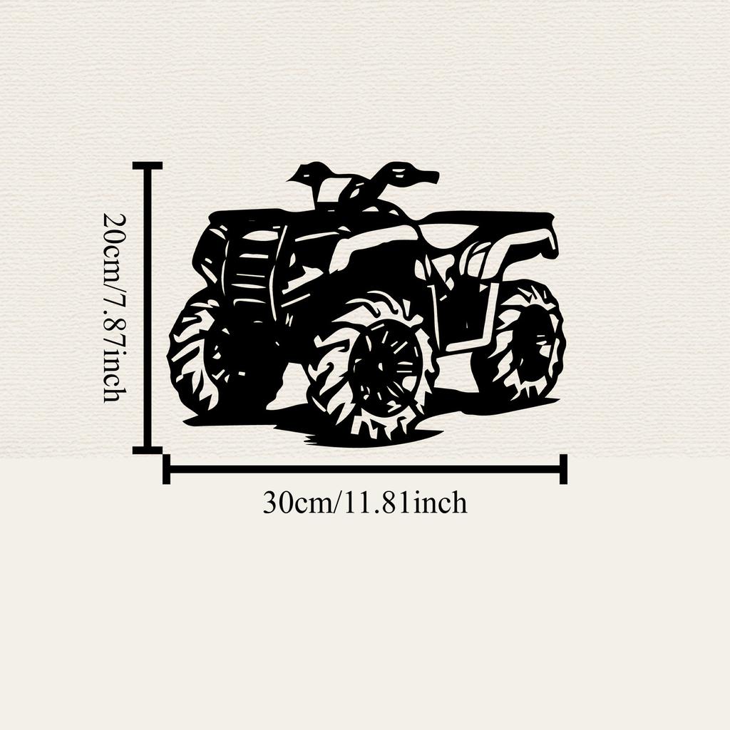 1pc Metal ATV Wall Art Sculpture Weatherproof Garage Garden Decor Gift for Father's Day Christmas Lovers