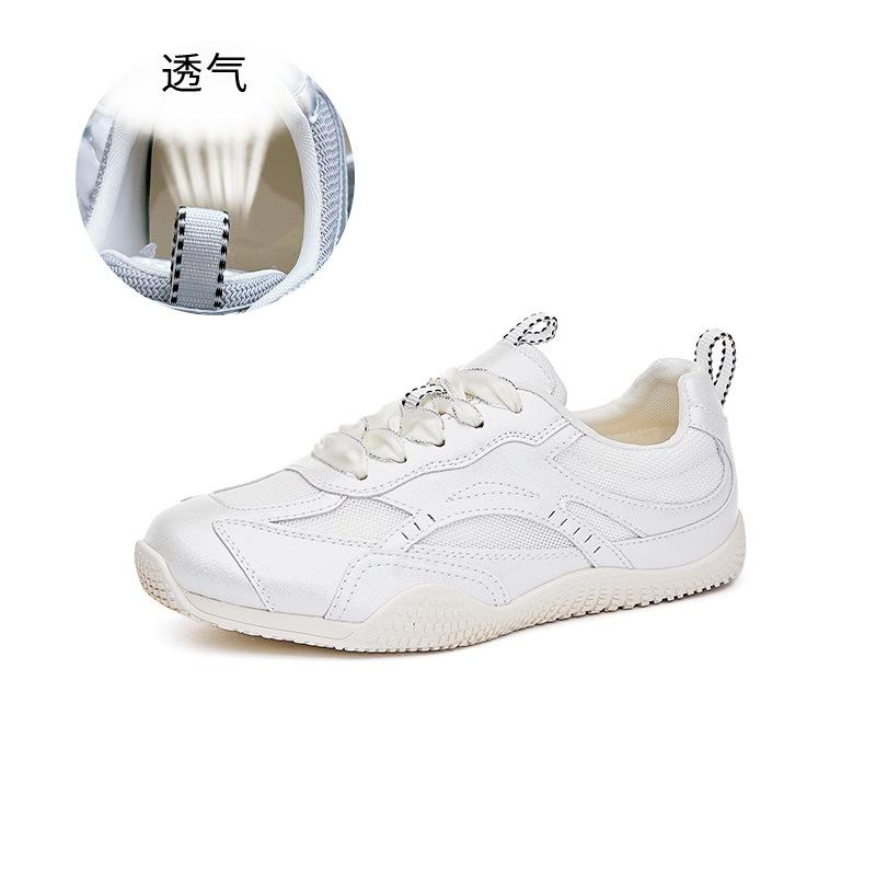 Leather Sneakers Women's 2025 New Summer Women's Shoes Flat-bottomed Breathable Forrest Gump Shoes Casual Versatile Ballet Training Shoes