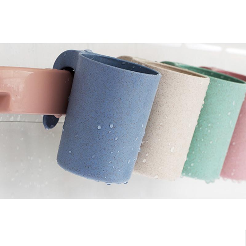 Trendy Unisex Cawan Minum Fashion Wash Cup Men Bathroom Multifunctional Wheat Straw Women Kitchen Mouthwash Cup with Handles Fashion Simple