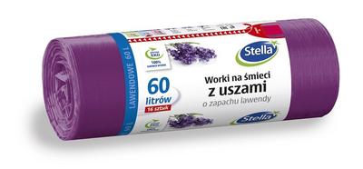 Worki Na Śmieci Z Uszami - Zapach Lawendy 60 L 16 Szt. Stella