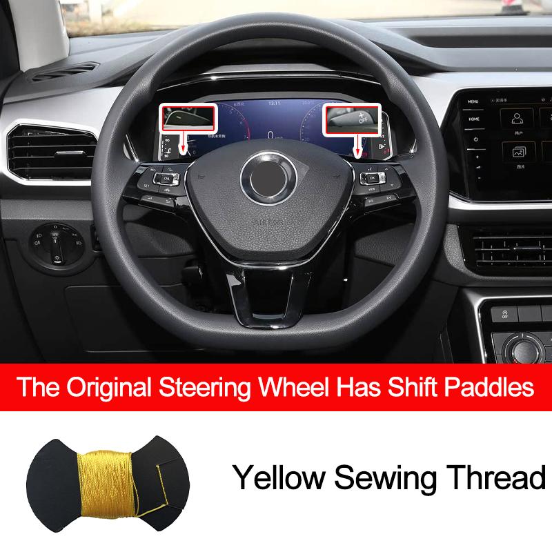 Hand Sewing Car Steering Wheel Cover Braid on the Steering wheel For Volkswagen Golf 7 Mk7 2012-2020 VW T-Cross 2018-2025 2025