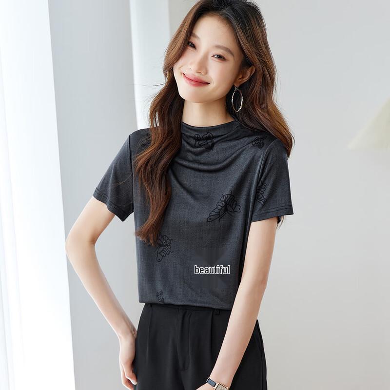 

Srcr Women s 100% Mulberry Silk Double-Sided Print Short-Sleeve T-Shirt XL