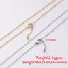 Stainless Steel Adjustable Three-Section Chain Necklace with Water Drop Pendant for DIY Jewelry.