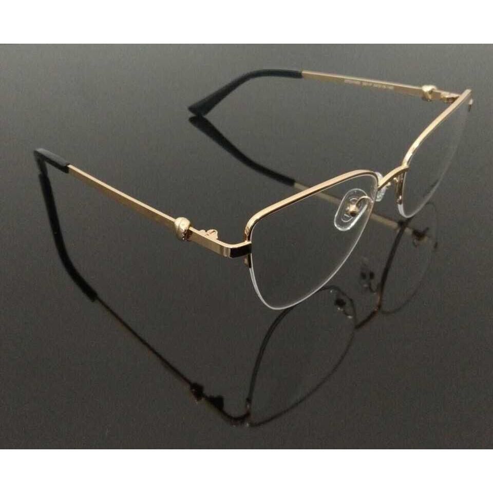 Classic Luxury Half Rim Metal Golden Black Finish Eyeglass Frame Cart-Metal JL166605724963