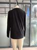 European & American Solid Corduroy V-Neck Long Sleeve Women's Top, Autumn Winter 2025.