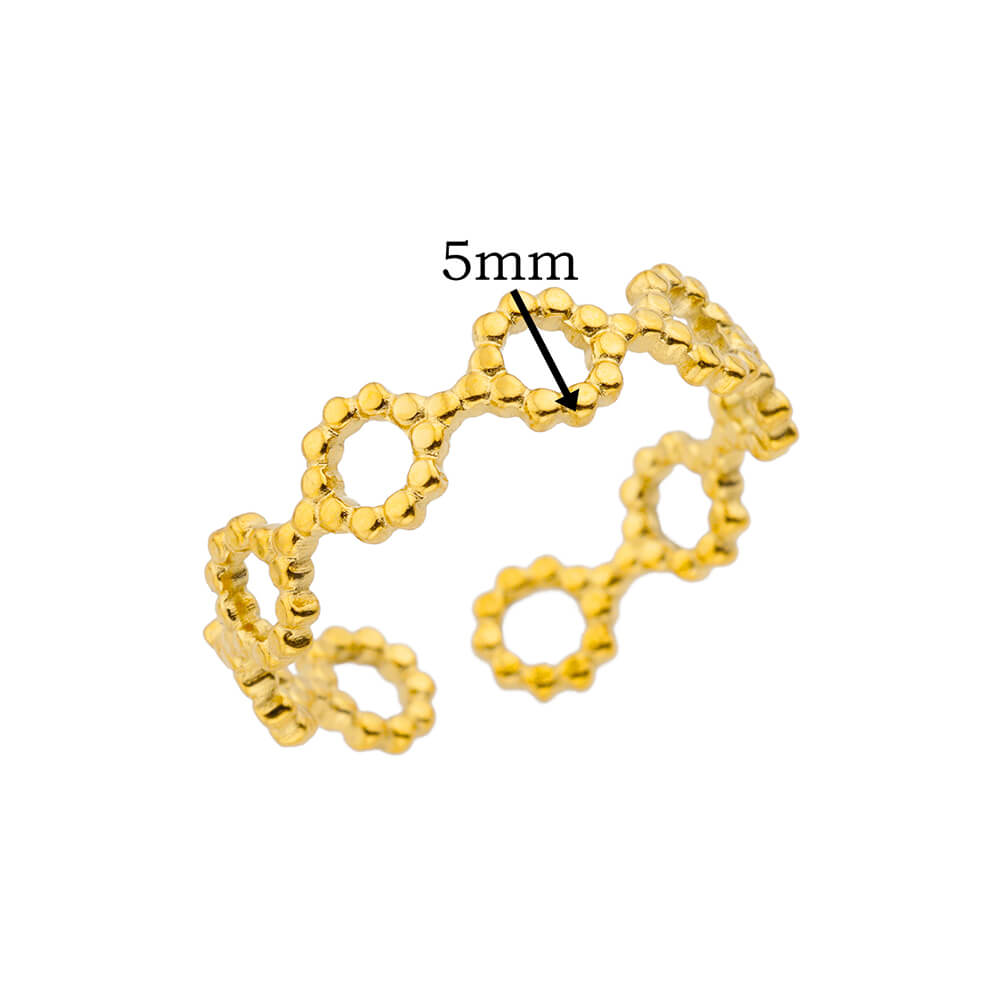 Hexagon Star Stainless Steel Rings for Women Gold Color Finger Rings Female Vintage Party Waterproof Jewelry Accessories Gift