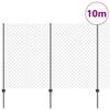 VidaXL Clôture treillis avec 20 U Posts Gris 1.5x10 m Acier 3336271