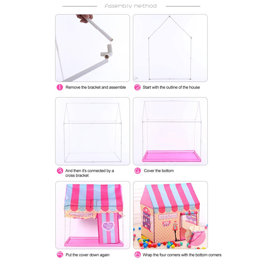 Kids Play Tent for Indoor and Outdoor Children Playhouse with Roll Up Door and Windows Dessert