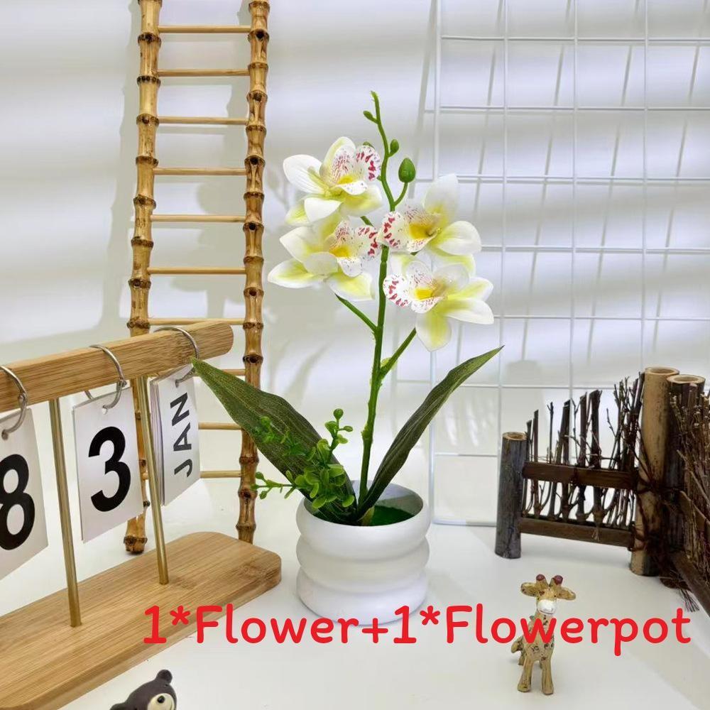 Rolfe Cymbidium Faberi Artificial Plant Flowers Bonsai For Prop Photography