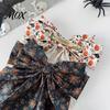 Ghost Pattern Hairpin Halloween Silky Satin Hair Bows, Big Ribbon Bow Clips, Oversized Long Tail Barrettes, Party Accessory Cute Pumpkin Witch