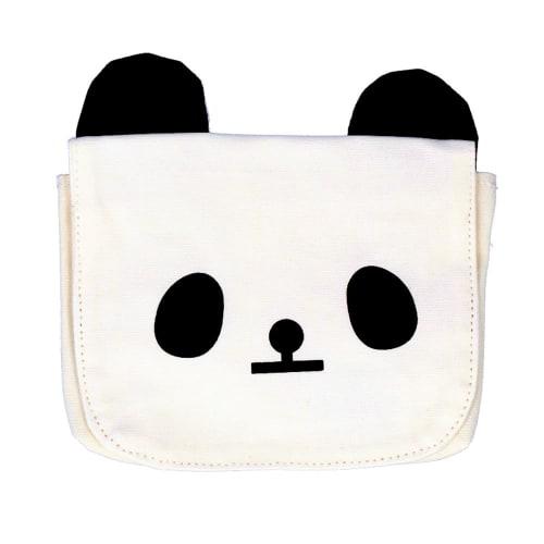 Twin Canvas Panda Clip Pocket A 15x12cm