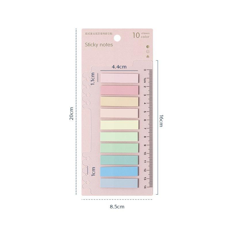 Solid Color Sticky Note Index Label Book Notebook Page Marker Paper Bookmark Tearable Waterproof Stationary Stickers