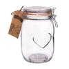 Patent Glass Kitchen Container Jar with Food Clip 1L