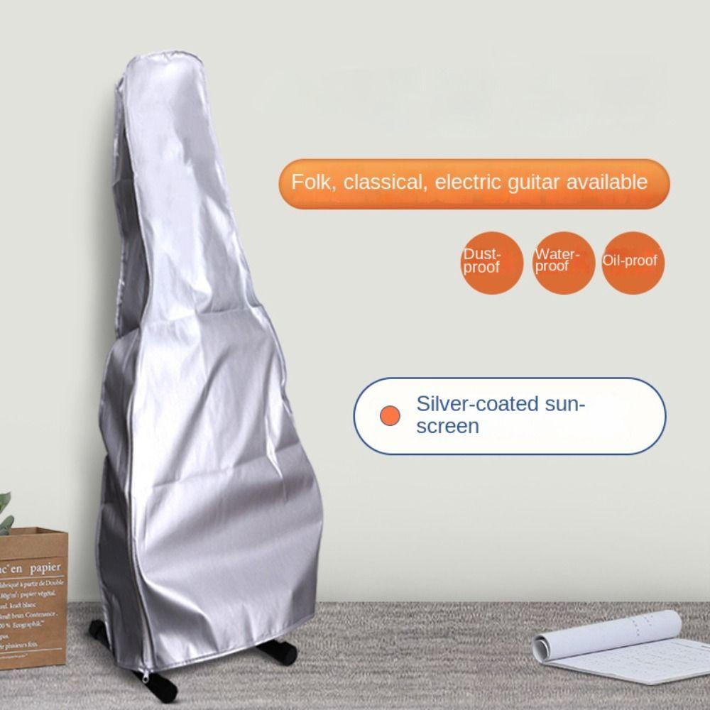 

Пылезащитный Солнцезащитный Чехол для Гитары Водонепроницаемый Чехол от Пыли для Гитары Портативный Чехол для Акустической Гитары Silver coated sunscreen