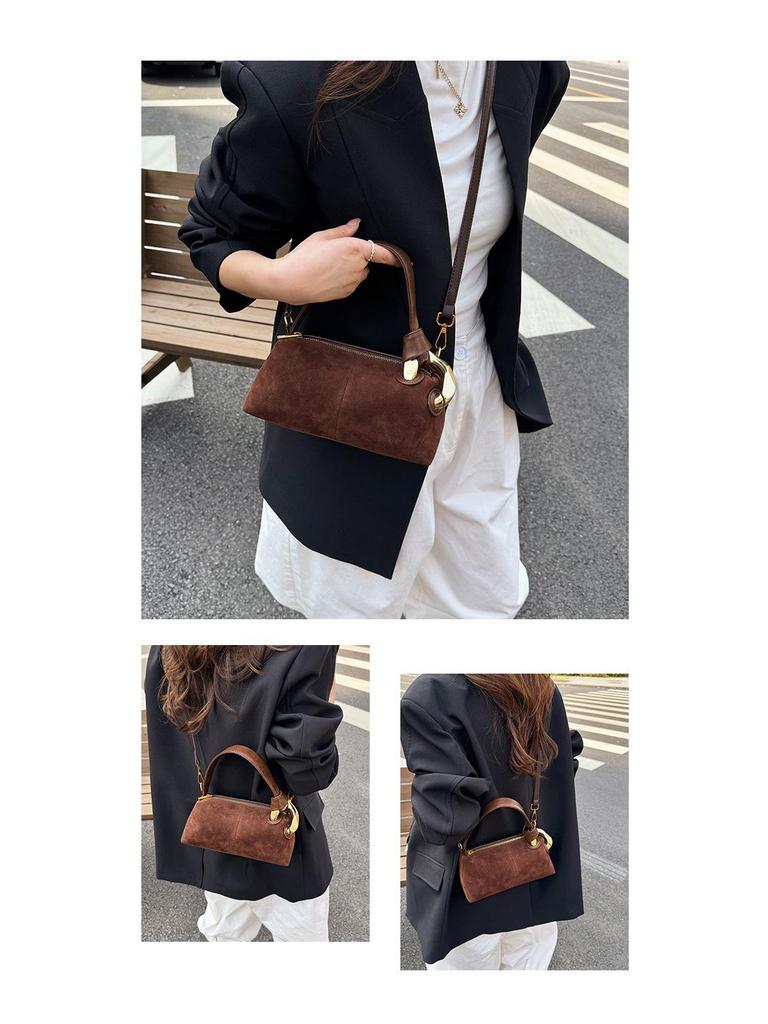2025 Casual Suede One-Shoulder Crossbody Bag: Trendy European & American Fashion