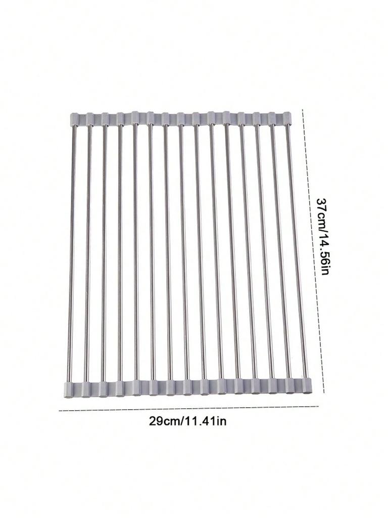 1pc foldable and expandable sink drain rack, roll up bowl and dish drying rack, suitable for kitchens, tableware