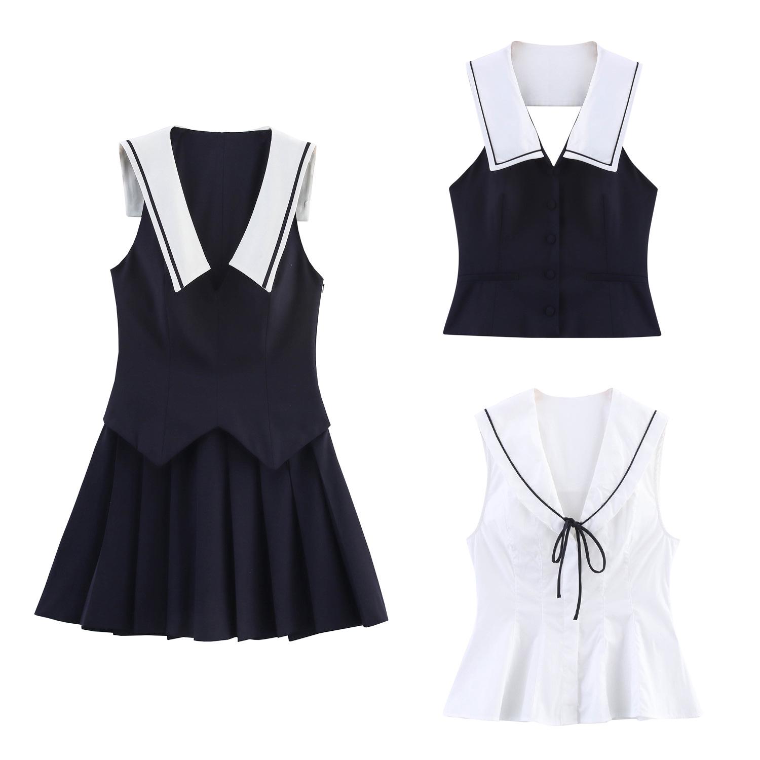 

Summer 2025 Preppy Sweet Women s Sleeveless Bow Top S