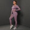 European-American Seamless Peach Lift Yoga Suit: Women's Two-Piece Running & Fitness Set.