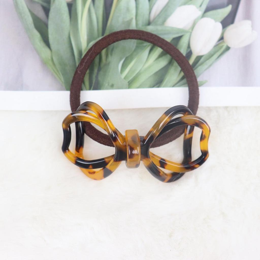 Nan Rui High Elasticity Bow Hair Tie, Korean Style Acetate Pearlescent Floral Ring