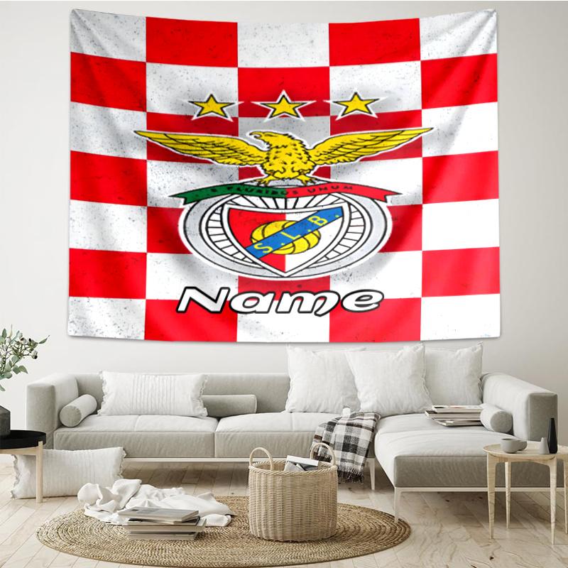 1PC Custom Name Tapestry Benfica Football Crest Tapestry Accessories for Bedroom,Livingroom, dormitory Room Wall Decor, Fan Birthday Gifts