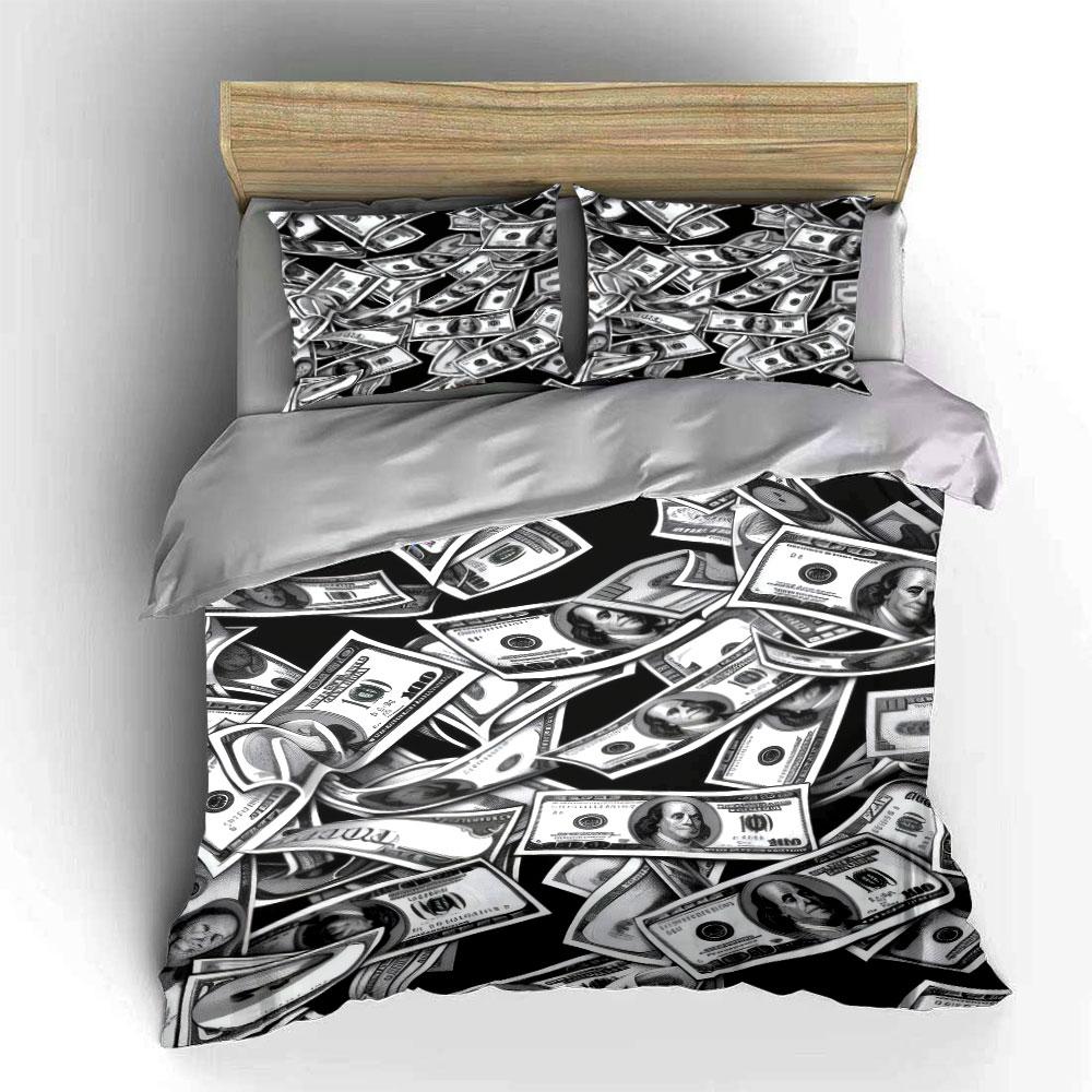 Dollar Theme Bedding Set Decoration Multiple Sizes Kid'S And Adults' Bedroom Exquisite 3Pc Bedding Set, Gift