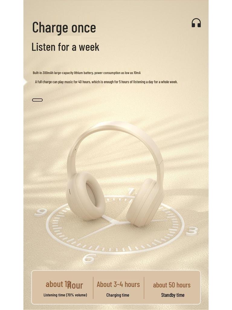 DR58 Series Bluetooth Over-Ear Headphones - Wireless, Noise-Cancelling, Super Long Battery Life, High Fidelity.