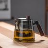 Thickened Glass Teapot with Wood Handle
