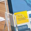 2Pcs Acrylic Brochure Holder Clear Manual Flyer Display Stand with Slanted Back And Reinforced Base Menu Display Stand for Countertop Office