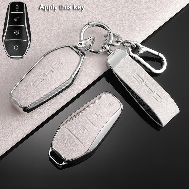 Car Key Case For BYD Yuan Plus ATTO 3 Song Han Pro Dmi Dolphin Seagull Seal U Leather Auto Accessories Keychain Key Cover Shell