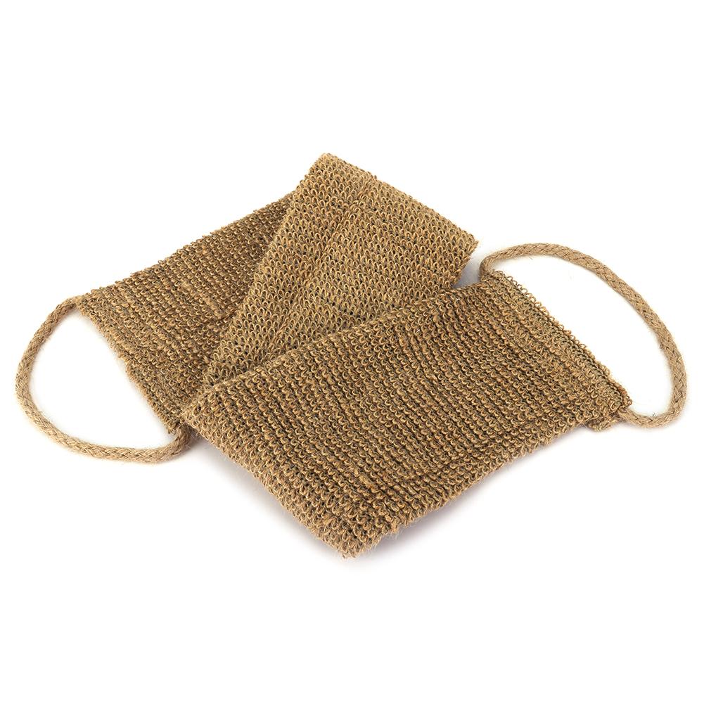 Natural Back Scrubber with Glove Body Cleaning Strap Hemp Back Rubbing Tool for Deep Cleaning Skin Relax