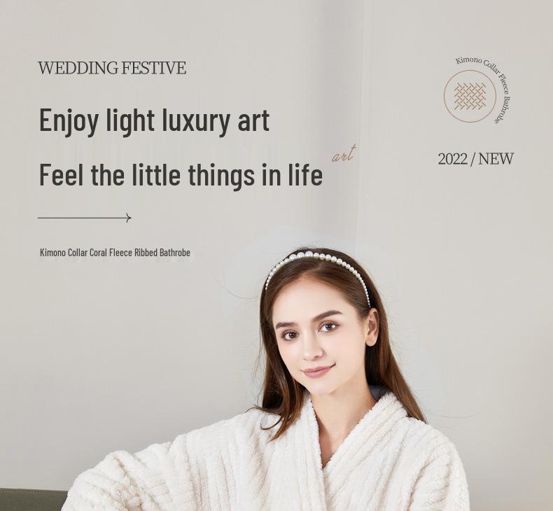 Women's Coral Fleece Thick Velvet Lined Bathrobe - Cozy Autumn/Winter Long Robe Pajamas