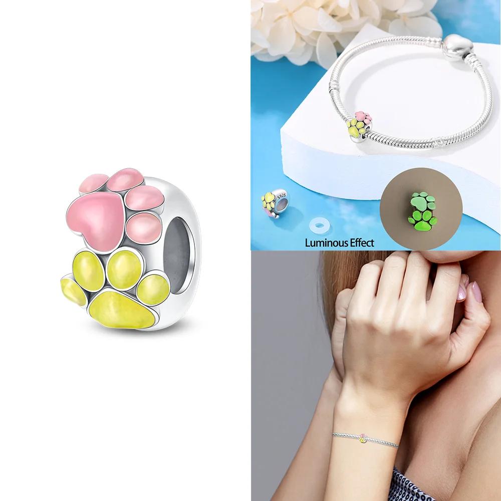 Copper Original Zircon Star Moon Heart Butterfly Pet Cat Paws Charms Beads Fit Bracelet Jewelry Women Diy Anniversary Gift