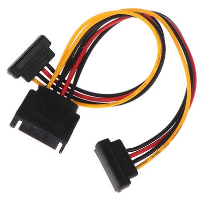 90 Grad Sata 15-Pin Stecker auf 2 x 15P Buchse Y Splitter Adapter Stromkabel