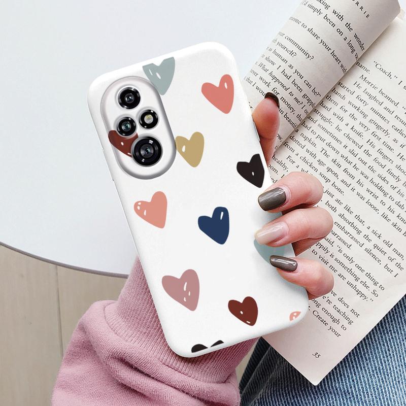 Beautiful Flowers For Honor 200 Pro Case Cute Heart Leopard Print Cover Soft Silicone Matte Protective Funda For Honor 200 Smart