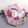Unicorn, Hearts Automatic Folding Umbrella  8 Ribs, Durable Iron Frame, Bright Color Pattern Compact Travel Umbrella, Suitable for Outdoor,