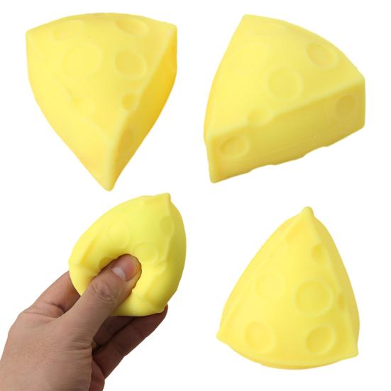 Triangle Cheese Squeeze Toy Stress Relief Yellow Cheese Fidget Toy Relaxation Focus Aid Stress Ball Simulated Cheese Sensory Toy