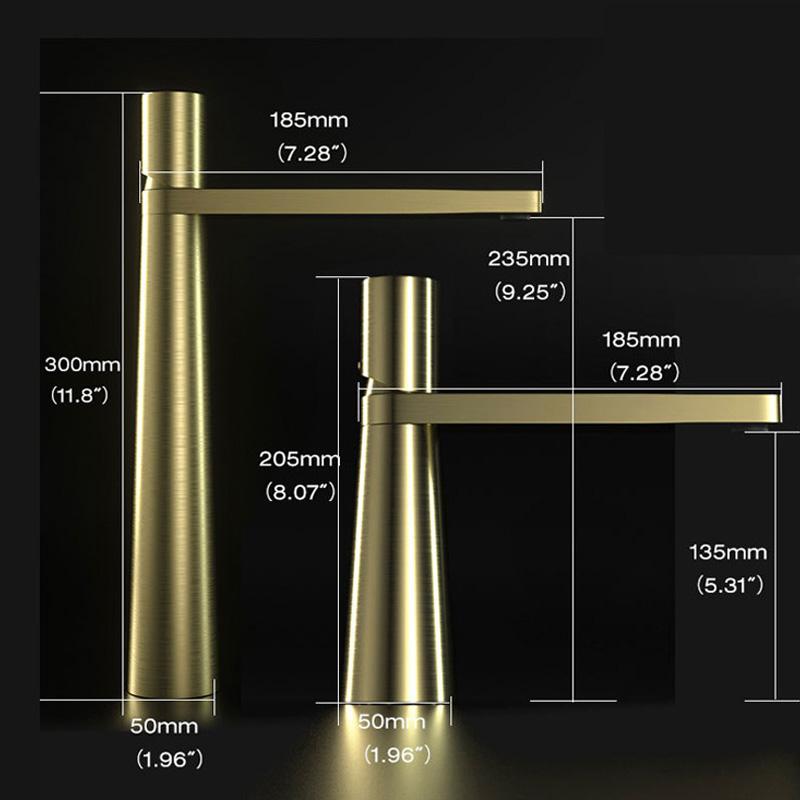 Simple Tall Style Bathroom Basin Sink Faucet Cold and Hot Water Single Hole Mixer Tap Countertop 360° Rotating Mixer Taps