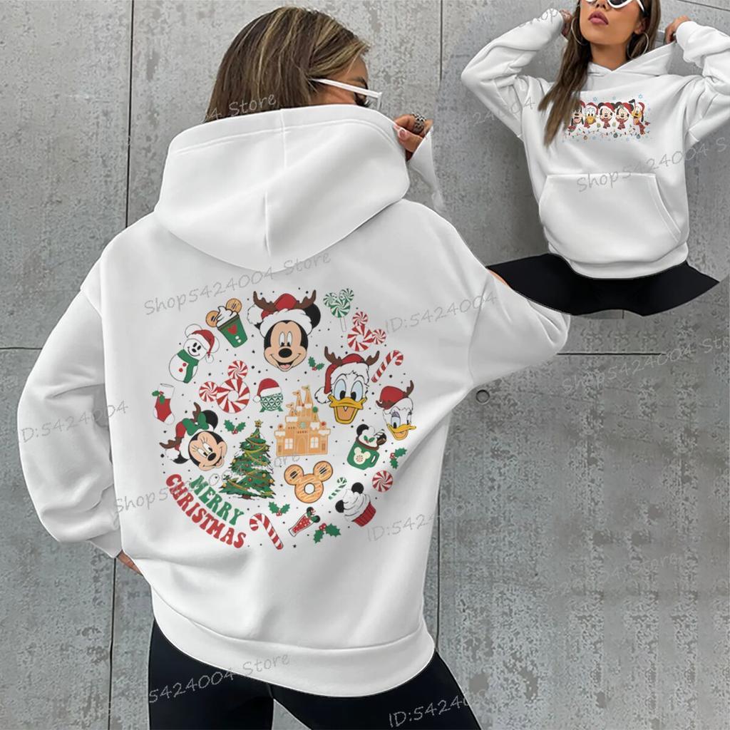 Mickey Friend Christmas Hoodies Women Men Doublesided Print Fun Mickey Mouse Merry Christmas Hoody