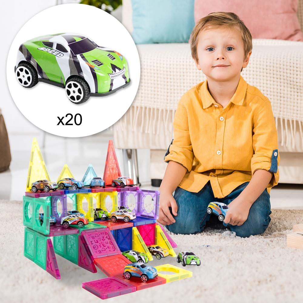 Magnetic 3D Construction Educational Blocks 68Pcs with 20 Cars