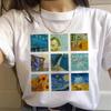 90s Retro T-shirt Tops Women Harajuku Vincent Van Gogh Aesthetic T-shirt Women Oil Painting Fu