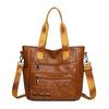 New Urban Simple Soft Leather Women's Messenger Bag Portable Shoulder Large Capacity Mother Bag