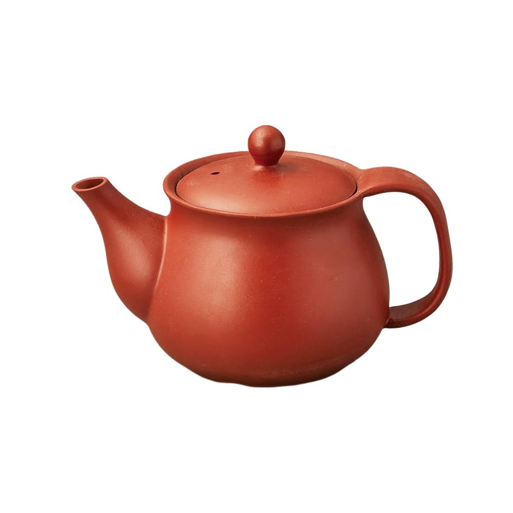 Ale-net Teapot, 15.5 X 10 X 10cm, 400cc, Red Clay Tri-Color Pot (Flat Strain), Ceramic, Mino Ware, Made In Japan, Stylish