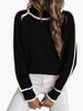 Cozy Fall and Winter Fashion Women's Elegant Knitted Thick Warm Hoodie Color Blocked Half High Collar Versatile Striped Sweater Jumper