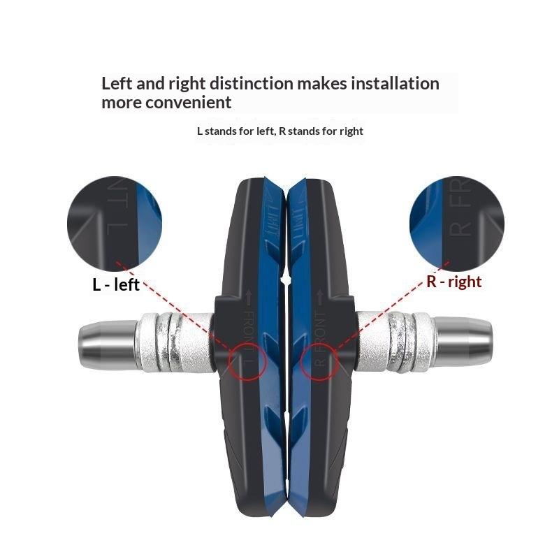 2 Pairs Durable Cycling Accessories Road Bicycle Silent Brake Pads Cycling V Brake Holder Pads Shoes Rubber Blocks