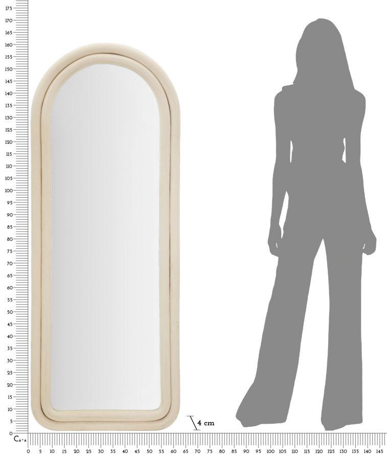 Wandspiegel Cloe Creme Samt Cm 60X4X160
