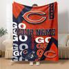 Name Custom Chicago Bears Print Flannel Blanket High Quality Warm Comfortable Cover for All Seasons Perfect for Gifts Home Decor