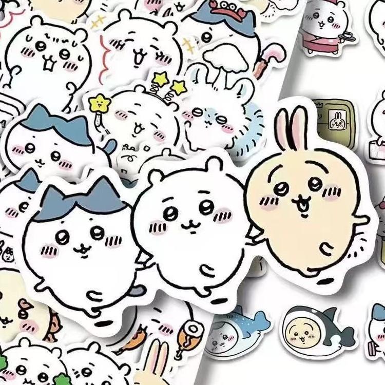 Naklejki z kreskówki Chiikawa (460 arkuszy) - Uroczy Dekor do Ręcznego Prowadzenia Zeszytu DIY