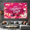 2D Romantic Mother's Day Backdrop Pink Heart and Flower Butterfly Decoration for Photo Booth